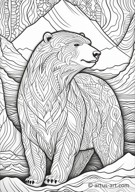Pagină de colorat cu urs polar